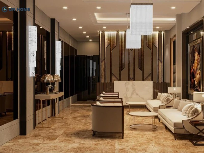 Không gian sảnh đảm bảo thẩm mỹ, công năng và sự thuận tiện khi di chuyển