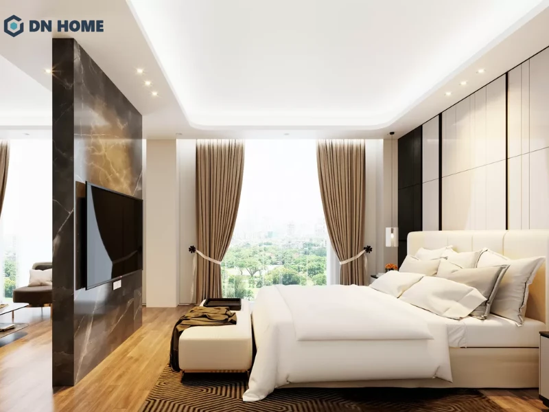 Thiết kế phòng đôi khách sạn 4 sao mang đến cảm giác ấm cúng, phù hợp cho cặp đôi hoặc nhóm bạn