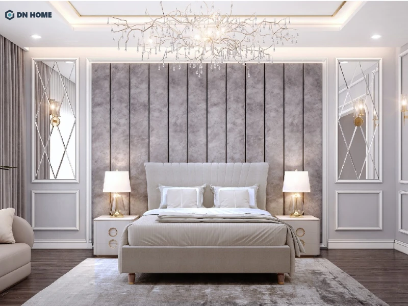 Nội thất tân cổ điển chú trọng chi tiết phào chỉ, ánh sáng và vật liệu cao cấp