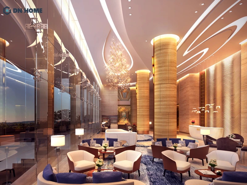 Quy mô không gian được phân bổ hợp lý giữa các khu vực, giúp làm hài lòng khách hàng khi nghỉ dưỡng và giải trí ở khách sạn