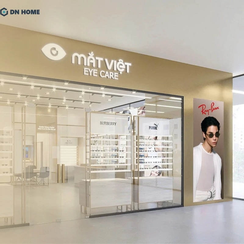 Bảng hiệu mắt kính thiết kế chỉn chu, sang trọng