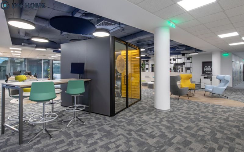 Gam màu trung tính tạo cảm giác chuyên nghiệp, sang trọng cho không gian văn phòng y dược