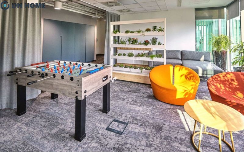 Khu vực giải trí trong văn phòng y tế giúp nhân viên giải tỏa căng thẳng, nạp lại năng lượng