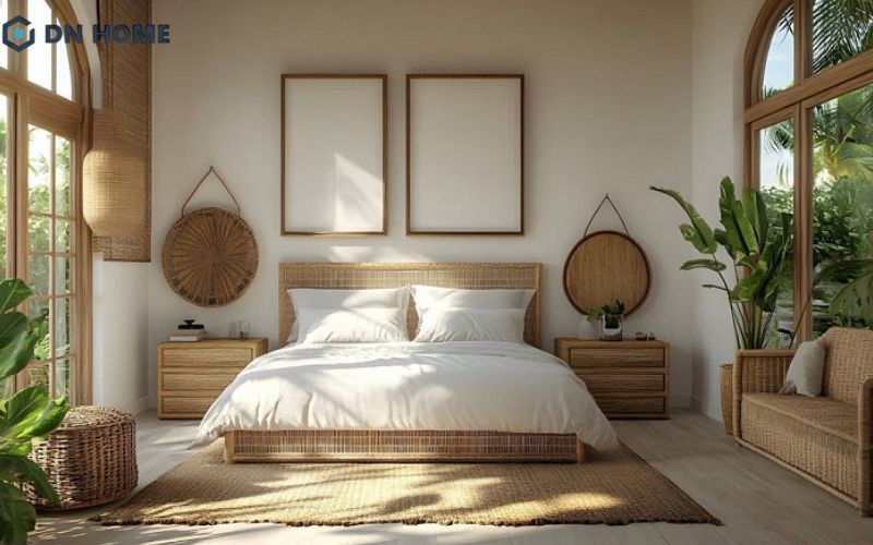 Thiết kế nội thất xanh cho phòng ngủ tập trung vào việc tạo ra môi trường yên tĩnh, thư giãn và dễ chịu