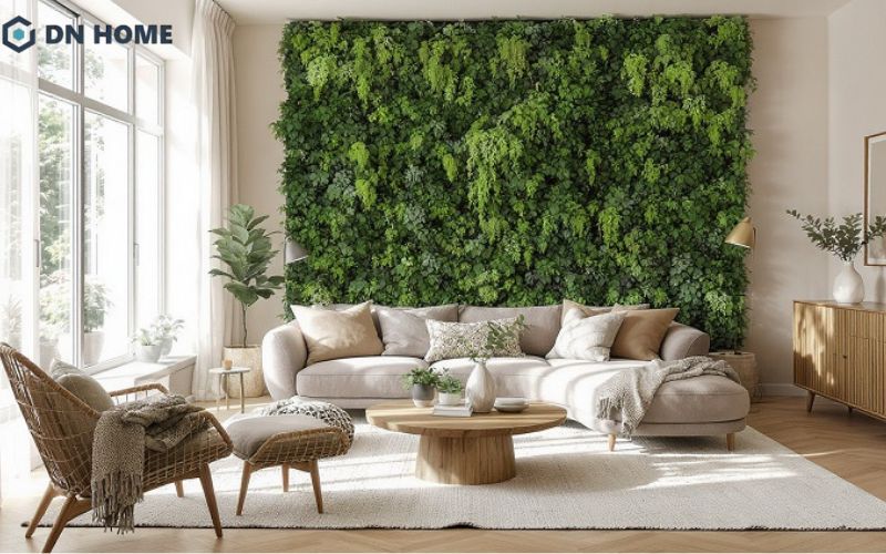 Cây xanh được bố trí tinh tế giúp thanh lọc không khí và tạo điểm nhấn thẩm mỹ cho không gian sống