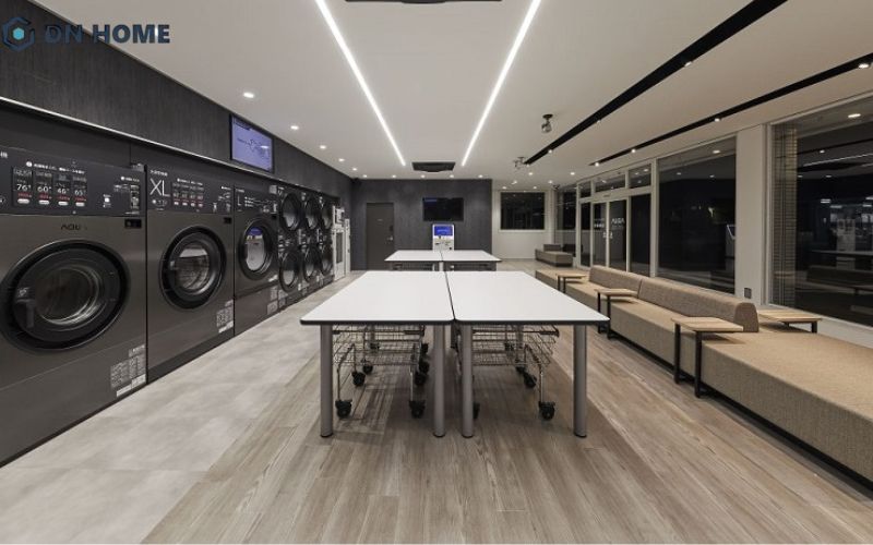 Mẫu cửa hàng giặt sấy thiết kế theo phong cách đơn giản, tối ưu diện tích