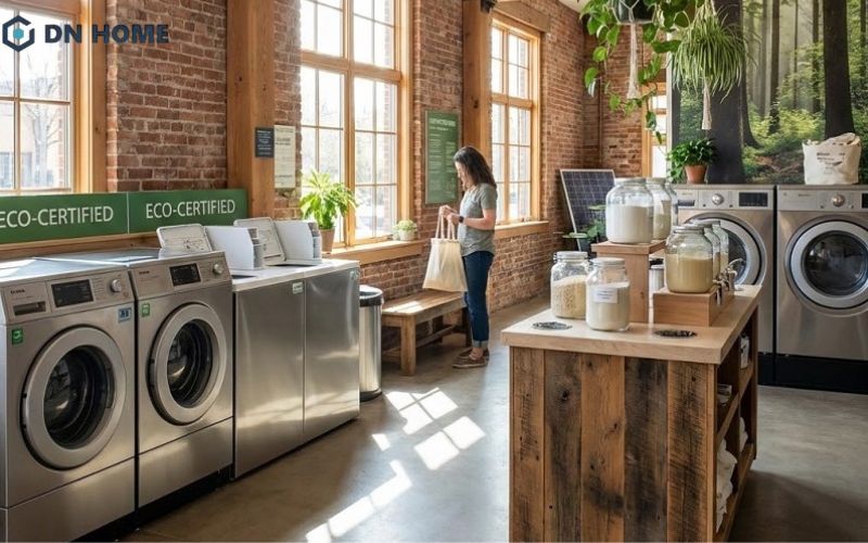 Nội thất trong thiết kế phong cách xanh ưu tiên các vật liệu tự nhiên, mộc mạc