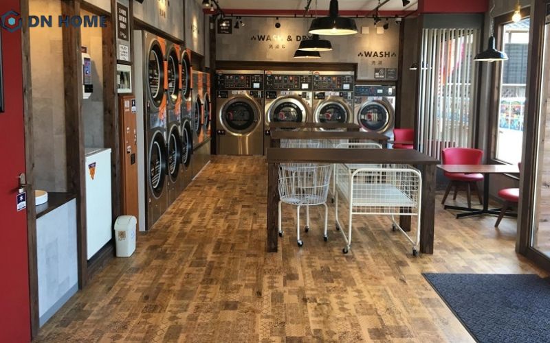 Thiết kế cửa hàng giặt sấy phong cách Industrial đậm chất đường phố