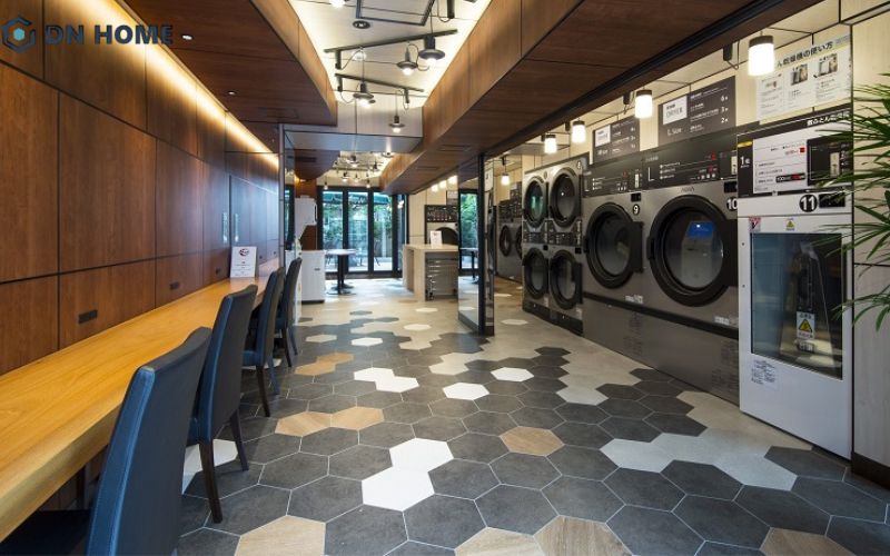 Cửa hàng giặt sấy phong cách Industrial nổi bật với vẻ đẹp mạnh mẽ, độc đáo