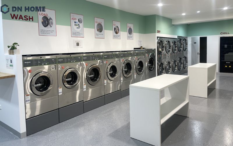 Thiết kế cửa hàng giặt là đồng bộ về hình ảnh sẽ giúp thương hiệu được khách hàng nhận diện dễ dàng hơn