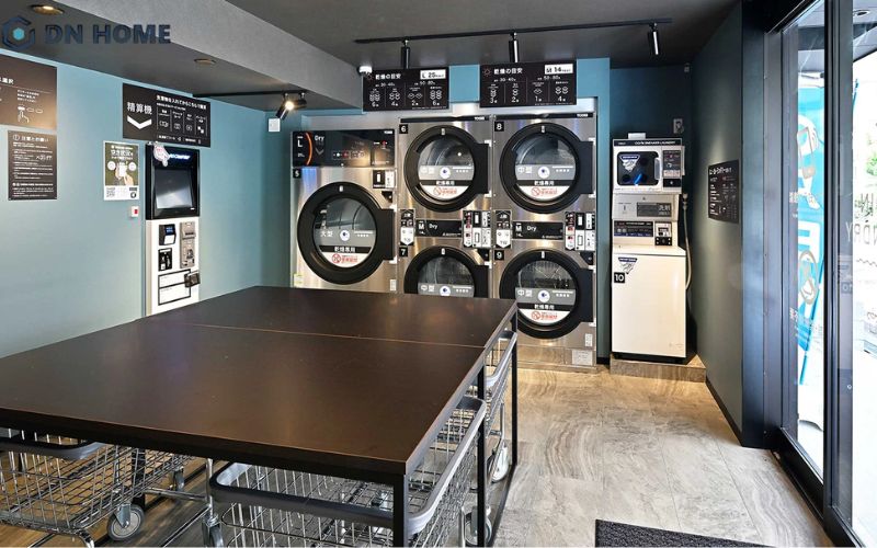 Mẫu thiết kế cửa hàng giặt sấy thông minh, sử dụng công nghệ tự động ngày càng phổ biến tại các thành phố lớn