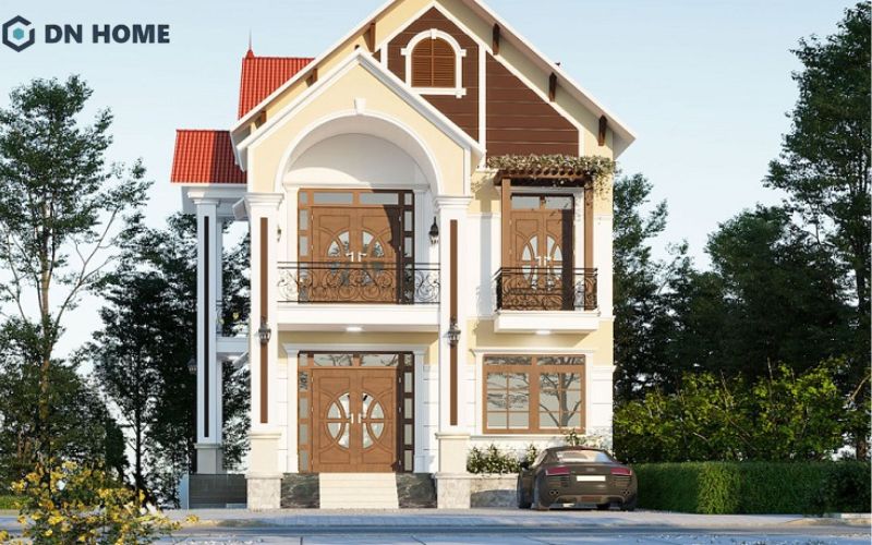 Thiết kế nhà hình vuông 2 tầng hệ mái Thái là lựa chọn lý tưởng với đặc trưng khí hậu tại Việt Nam