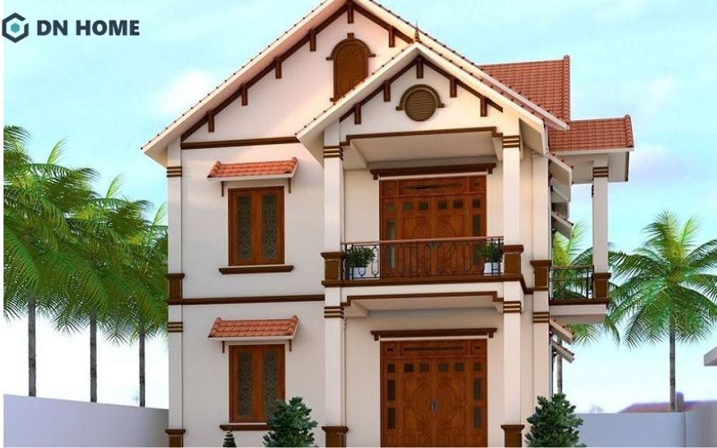 Hệ mái Thái tạo nên vẻ đẹp thanh thoát, sang trọng cho mặt tiền ngôi nhà