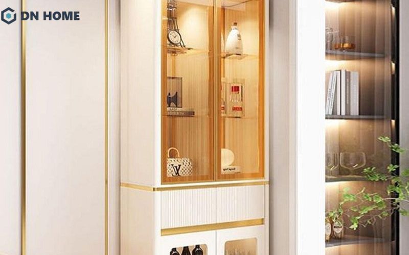 Thiết kế tủ rượu phòng khách riêng giúp tối ưu hoá diện tích, phù hợp hơn với mặt bằng thực tế