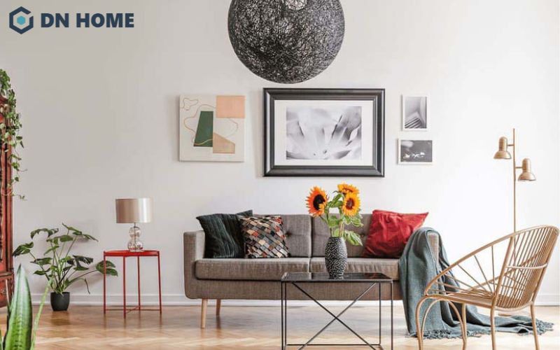 Nên chọn gam màu nền nhẹ nhàng, tinh tế để dễ dàng làm nổi bật các chi tiết nội thất trong phong cách Eclectic