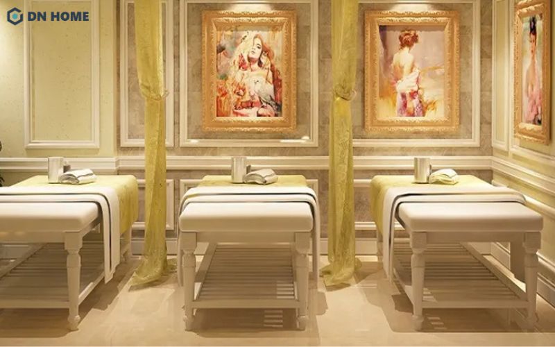 Các chi tiết phào chỉ là điểm nhấn trong spa nhà ống tân cổ điển