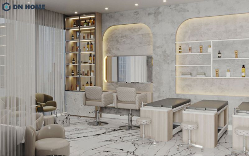 Chất liệu đá tạo vẻ đẹp sang trọng cho spa