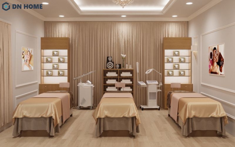 Mẫu spa nhà ống phong cách hiện đại kết hợp tân cổ điển