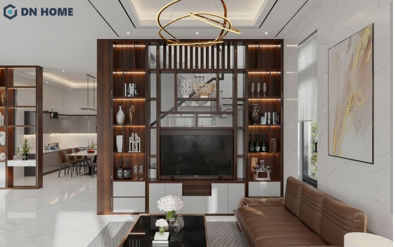 Hệ vách kịch trần giúp phân chia các khu vực nhưng vẫn giữ được sự thông thoáng cho không gian