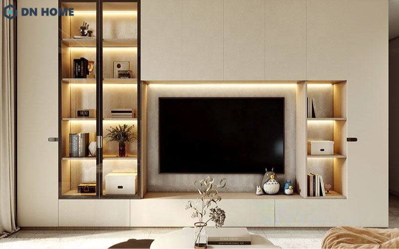 Hệ kệ tủ tivi tích hợp nhiều phụ kiện thông minh giúp nâng cao trải nghiệm sử dụng