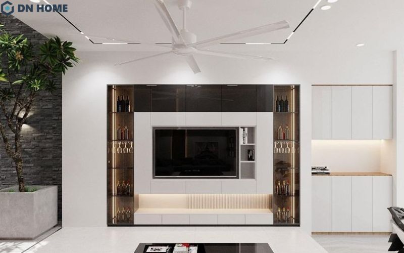 Thiết kế kệ tivi phòng khách thông minh giúp tối ưu hoá không gian, tạo sự gọn gàng, ngăn nắp