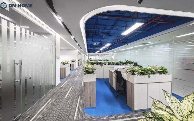 Không gian văn phòng công ty dược được đầu tư thiết kế bài bản sẽ góp phần nâng cao hiệu suất làm việc của nhân viên