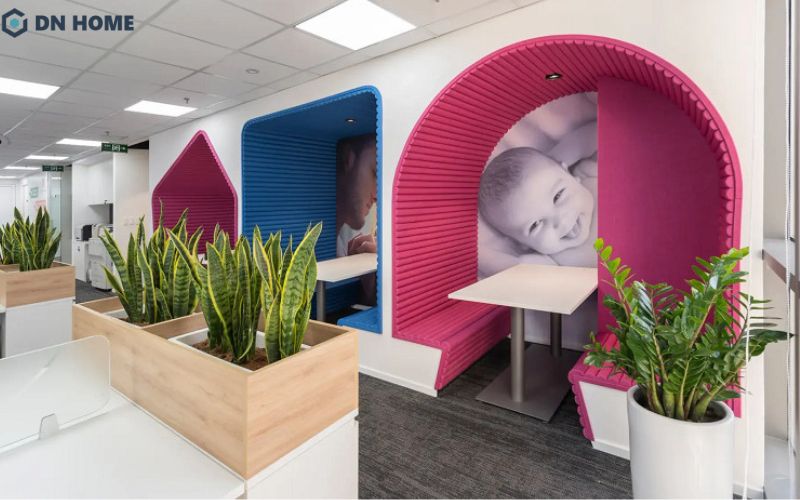 Không gian văn phòng công ty dược hiện đại đẹp mắt với những mảng xanh