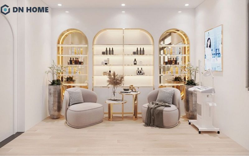 Thiết kế spa hiện đại ưu tiên lựa chọn những loại vật liệu có bộ bền cao, ít bám bẩn và mang lại cảm giác sang trọng