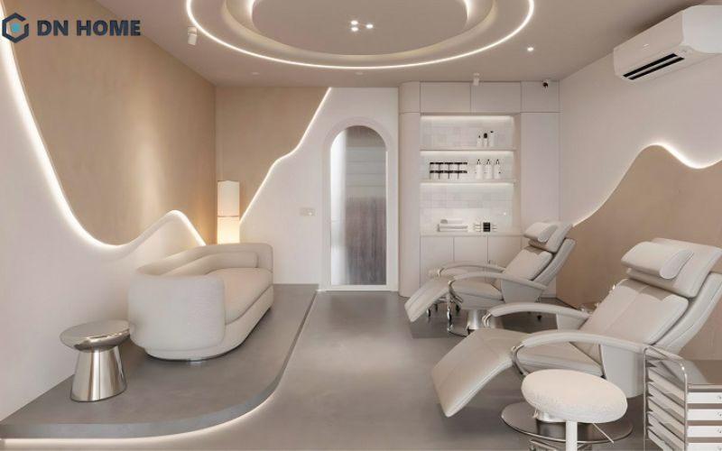 Bên cạnh yếu tố thẩm mỹ, thiết kế spa hiện đại cũng cần chú ý đến âm thanh và mùi hương của không gian