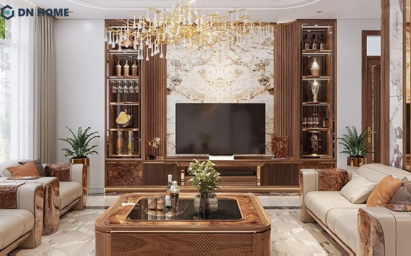 Đặt hệ tủ tivi ở vị trí phù hợp sẽ giúp tăng sự tiện lợi và đáp ứng tốt phong thuỷ cho không gian sống