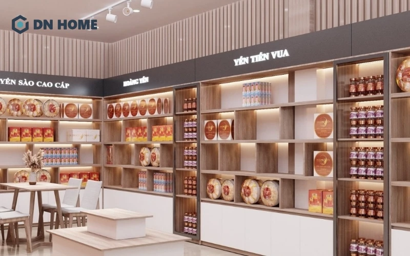 Phối kết hợp màu sắc tinh tế phù hợp với mặt hàng yến sào cao cấp