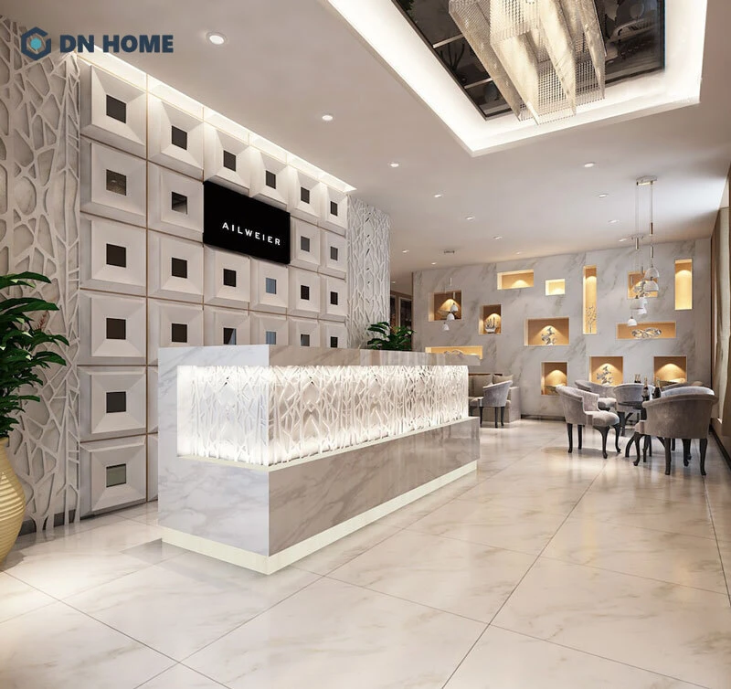 Thiết kế nội thất cửa hàng bằng đá nhân tạo mang đến không gian đẹp, tinh tế