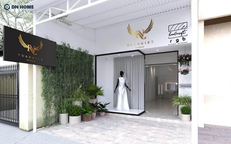 Không gian mặt tiền sử dụng vật liệu kính nhằm thu hút sự chú ý của khách hàng