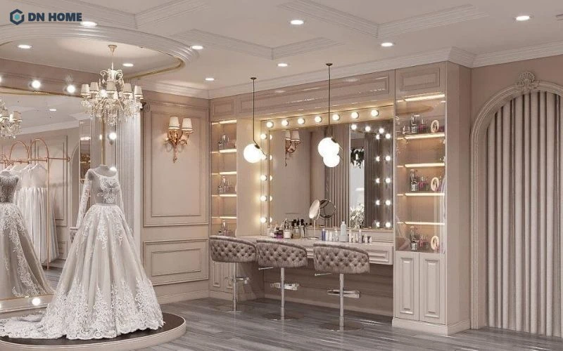 Showroom váy cưới tân cổ điển sang trọng đang là xu hướng được nhiều chủ tiệm lựa chọn hiện nay