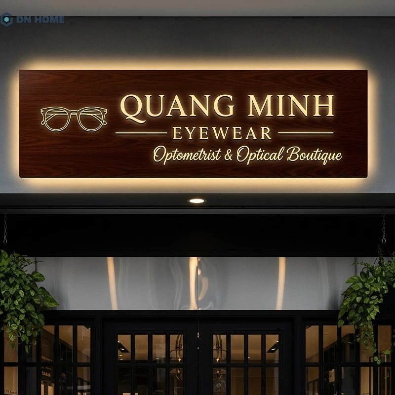 Mẫu bảng hiệu mắt kính thiết kế theo phong cách sang trọng