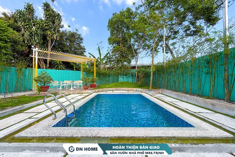 Tổng quan dự án thiết kế - thi công sân vườn & hồ bơi nhà phố Mrs.Trịnh