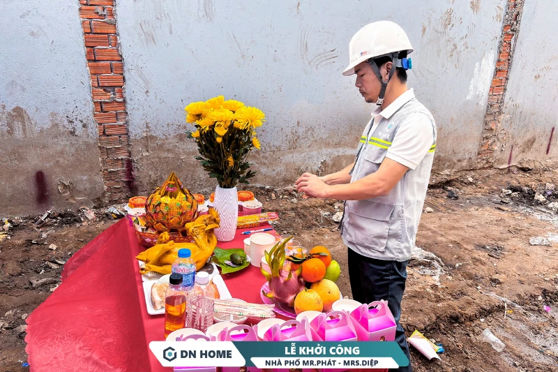DN HOME chuẩn bị buổi lễ khởi công, thể hiện sự tôn trọng và đảm bảo trang nghiêm