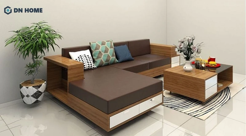 Thiết kế bàn trà độc đáo, băng ghế sofa dài thoải mái, thư giãn
