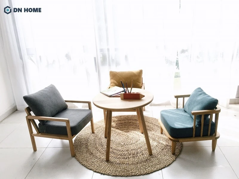 Mẫu bàn ghế gỗ phòng khách nhỏ đẹp, thiết kế đơn giản