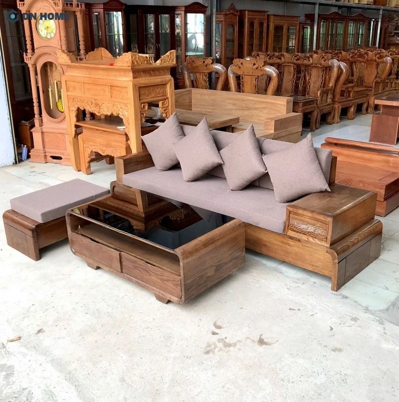 Mẫu bàn ghế gỗ phòng khách nhỏ thiết kế ấn tượng