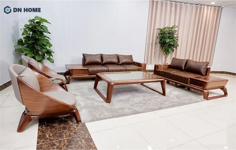 Mẫu bàn ghế gỗ phòng khách nhỏ với thiết kế độc đáo, sang trọng