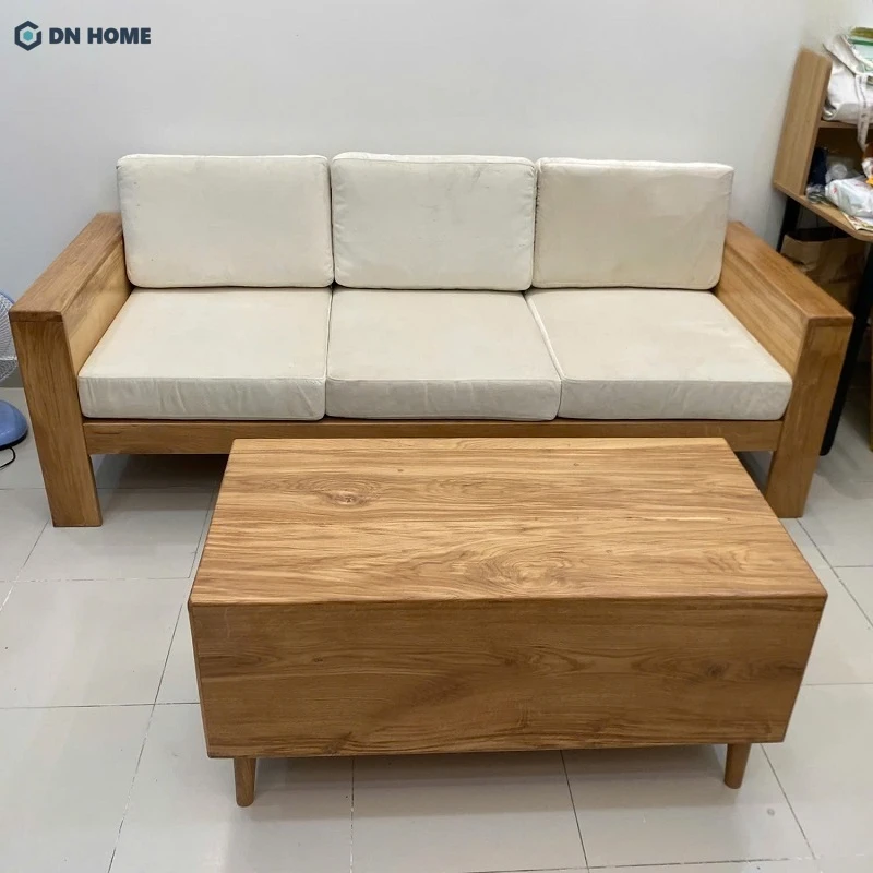 Mẫu bàn ghế gỗ phòng khách với thiết kế kiểu dáng cổ điển