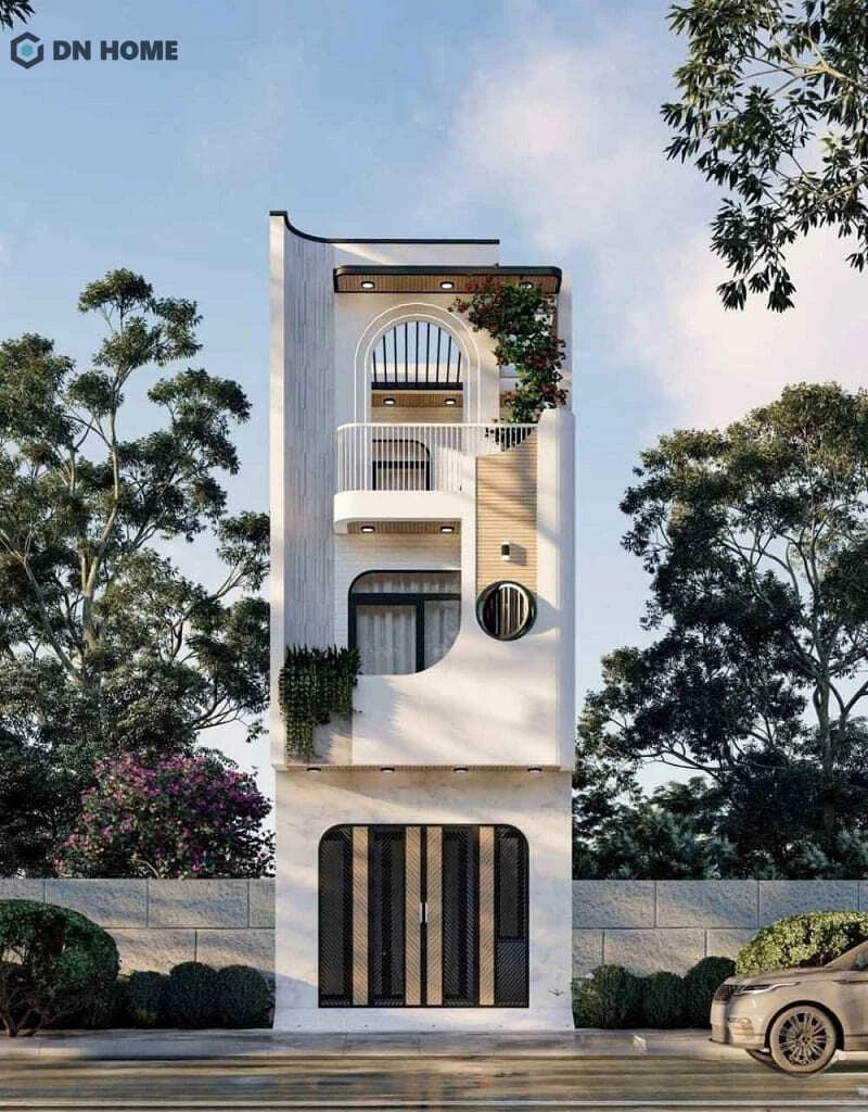 Mặt tiền nhà phố hiện đại 1 trệt 2 lầu mang đậm tính cá nhân hoá