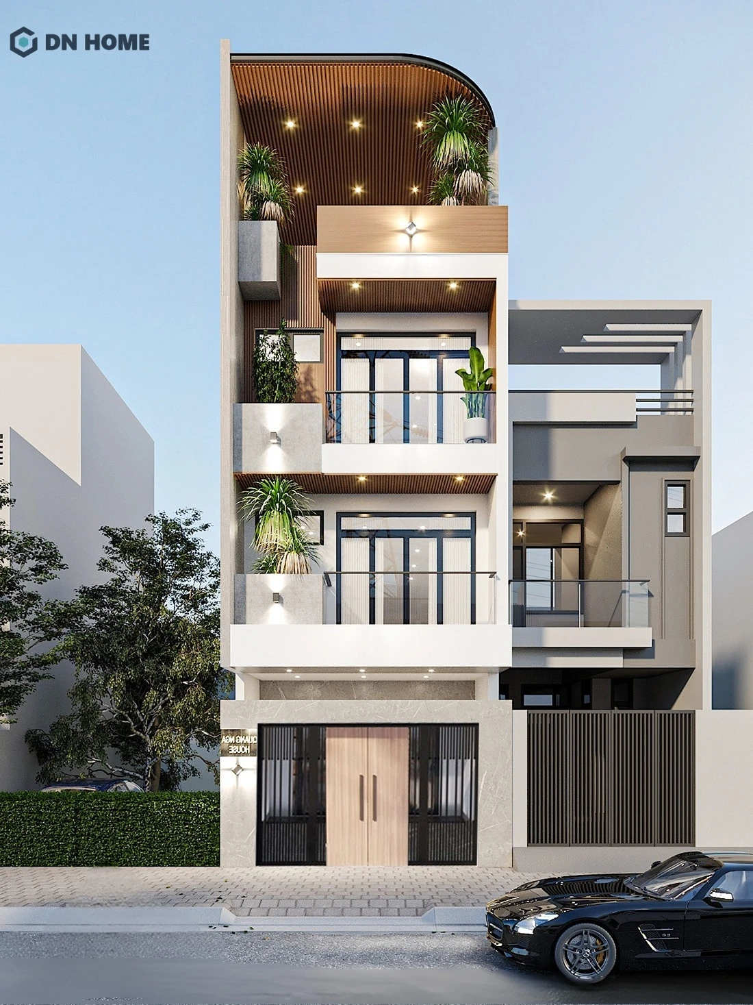 Tầng tum ở trên cùng giúp cách nhiệt, giảm nóng cho các tầng dưới, đồng thời đón ánh sáng và gió tự nhiên hiệu quả