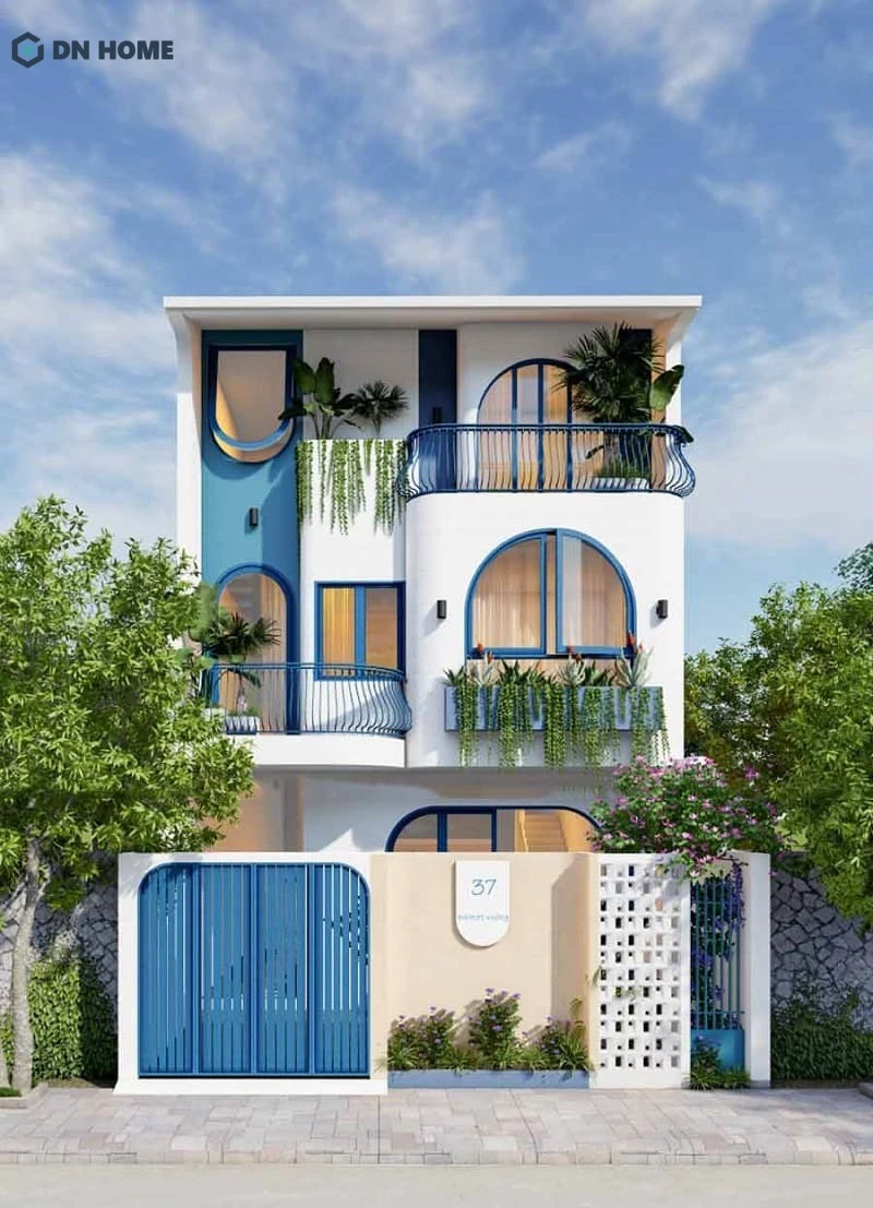 Thiết kế mái vòm mềm mại, cửa sổ đón nắng cùng vật liệu thô mộc tạo nên cảm giác ấm áp và thân thiện