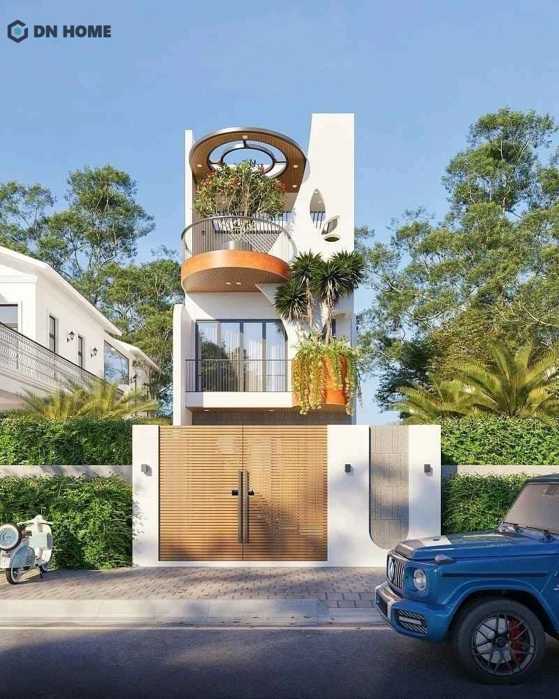Mẫu nhà 1 trệt 2 lầu mang đậm hơi thở Tropical