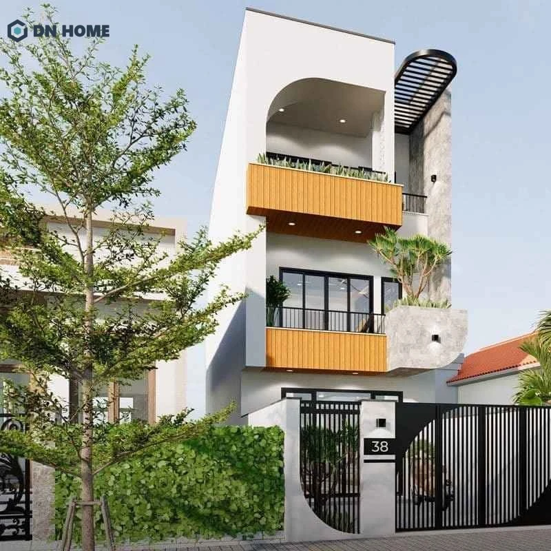 Thiết kế đường vòm mềm mại tạo nên nét độc đáo cho phần mặt tiền