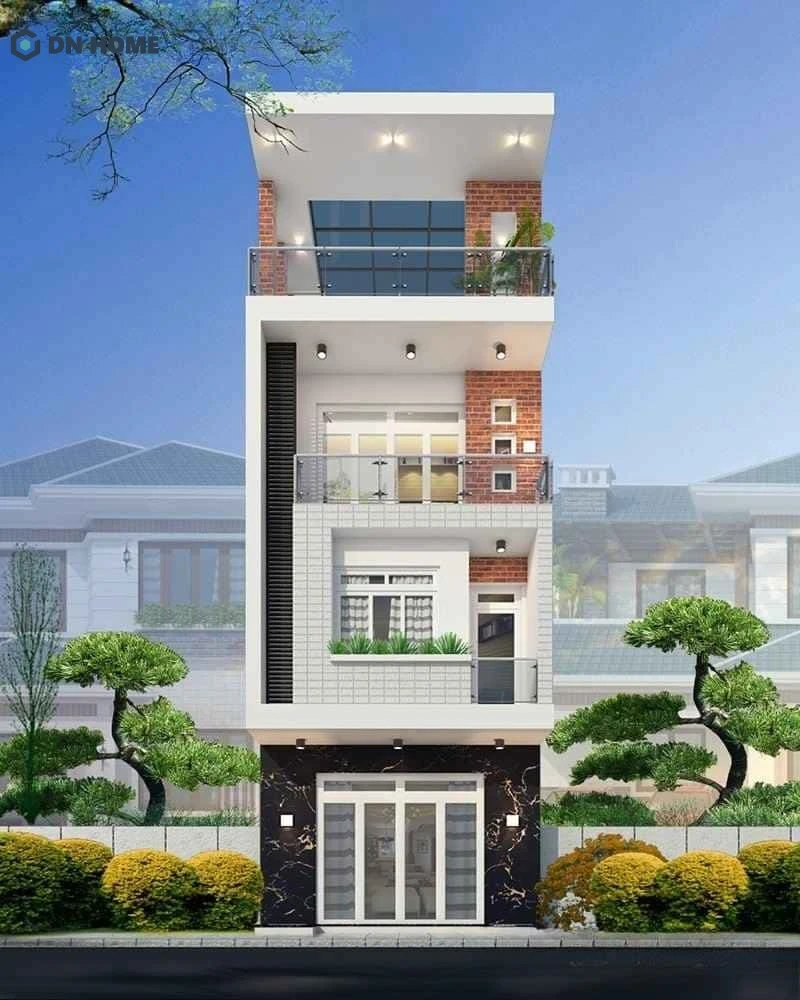 Ốp đá cho phần mặt tiền vừa góp phần làm tăng tính thẩm mỹ, vừa giúp bảo vệ tường nhà tránh được những tác động của môi trường