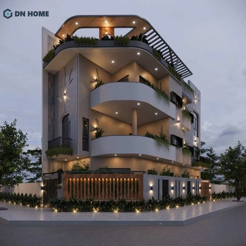 Mẫu nhà 1 trệt 2 lầu lô góc mang lại lợi thế lớn về ánh sáng tự nhiên, gia chủ có thể thiết kế linh hoạt phù hợp cho nhà ở lẫn kinh doanh