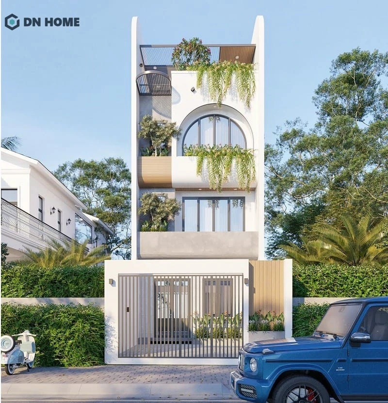 Mẫu nhà 1 trệt 2 lầu đem đến vẻ ngoài bề thế, sang trọng cho không gian sống